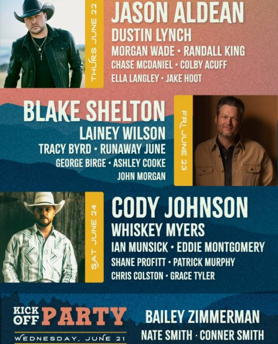 2023 Country Jam Colorado: Jason Aldean, Blake Shelton, Cody Johnson, Dustin Lynch & Lainey Wilson at Morgan Wade Tickets