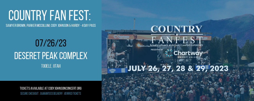 Country Fan Fest: Sawyer Brown, Parker McCollum, Cody Johnson & Hardy - 4 Day Pass at Cody Johnson Concert Tickets